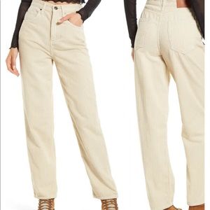 Super high waist corduroy boyfriend jeans